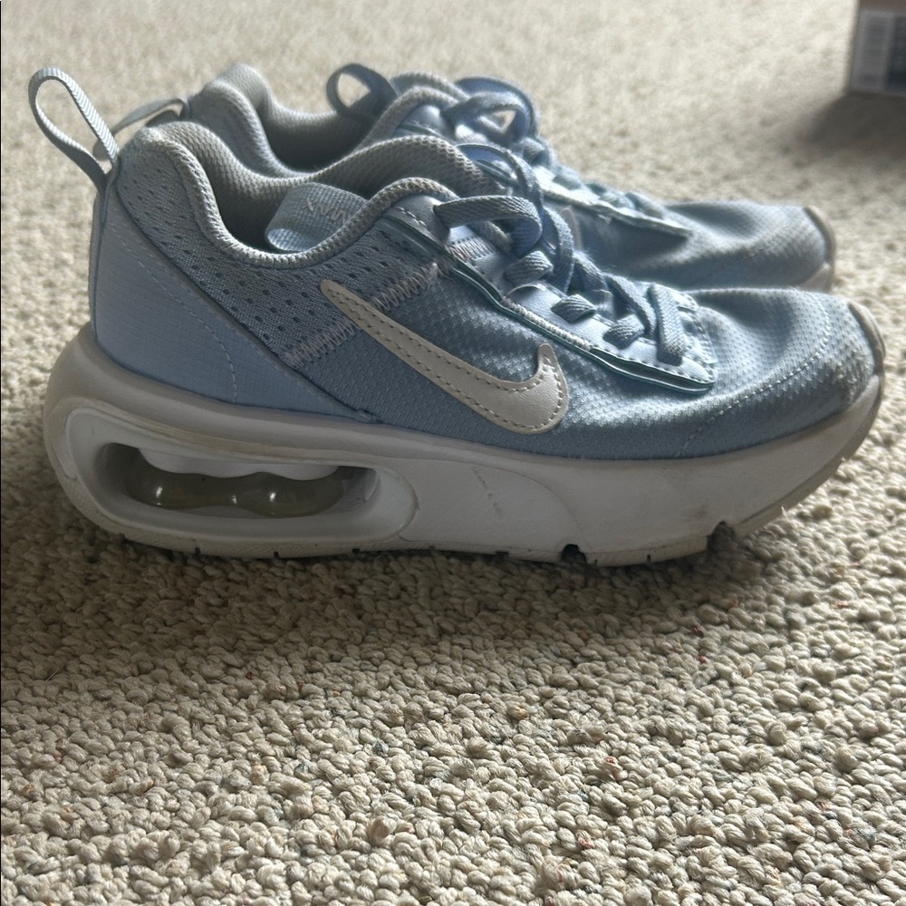 Nike Kids Light Blue and White Air-Cushioned Sneakers
